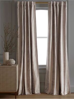 Quince Luster Velvet Room Darkening Curtain Set